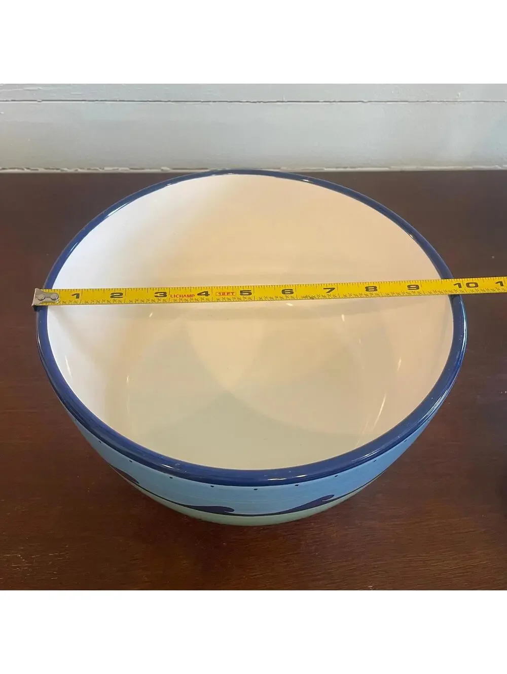 Blue Ceramic Fish Bowl - Brushes